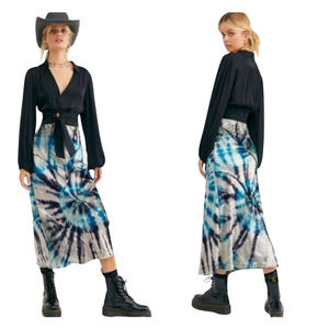 Free People Small Bali Serious Swagger Crushed Velvet Tie Dye Skirt